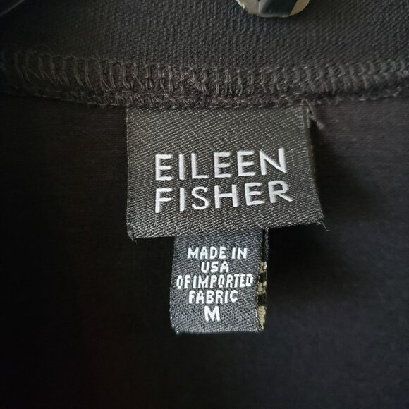 Eileen Fisher Black Full Zip Long Line Jacket Viscose Stretch Style J65 M Medium - Picture 4 of 12